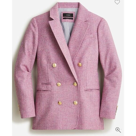 J Crew Bristol Blazer Womens 6 Lilac Herringbone Wool 100% Careerwear
